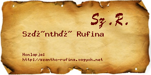 Szánthó Rufina névjegykártya